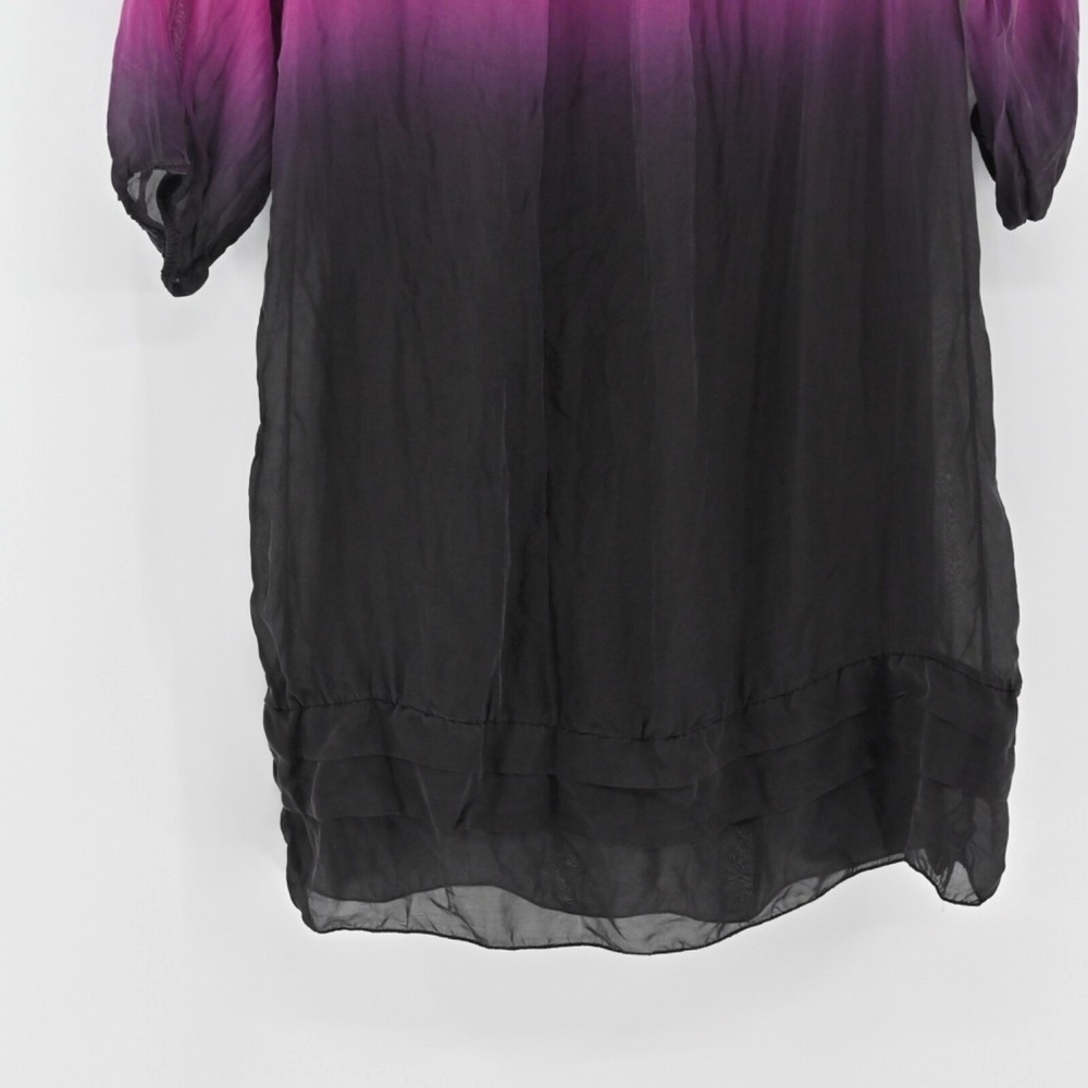 PRONTOMODA GIUSY Womens Silk Ombre‎ Dress Size M Pleated Shift Pink Dip Tie Dye - Picture 14 of 14